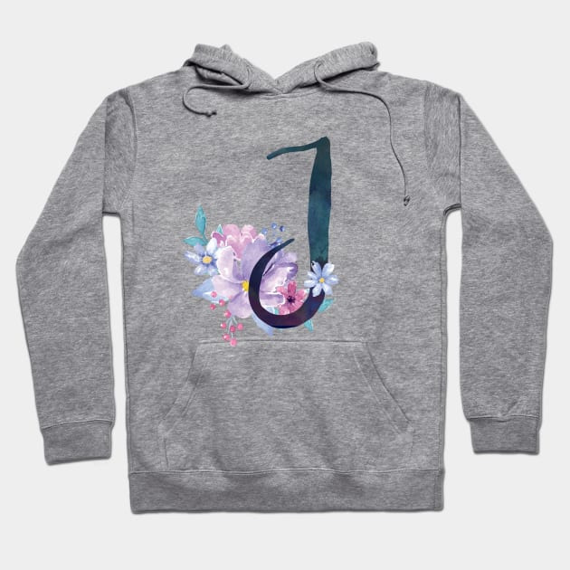 Floral Monogram J Pretty Lilac Bouquet Hoodie by floralmonogram